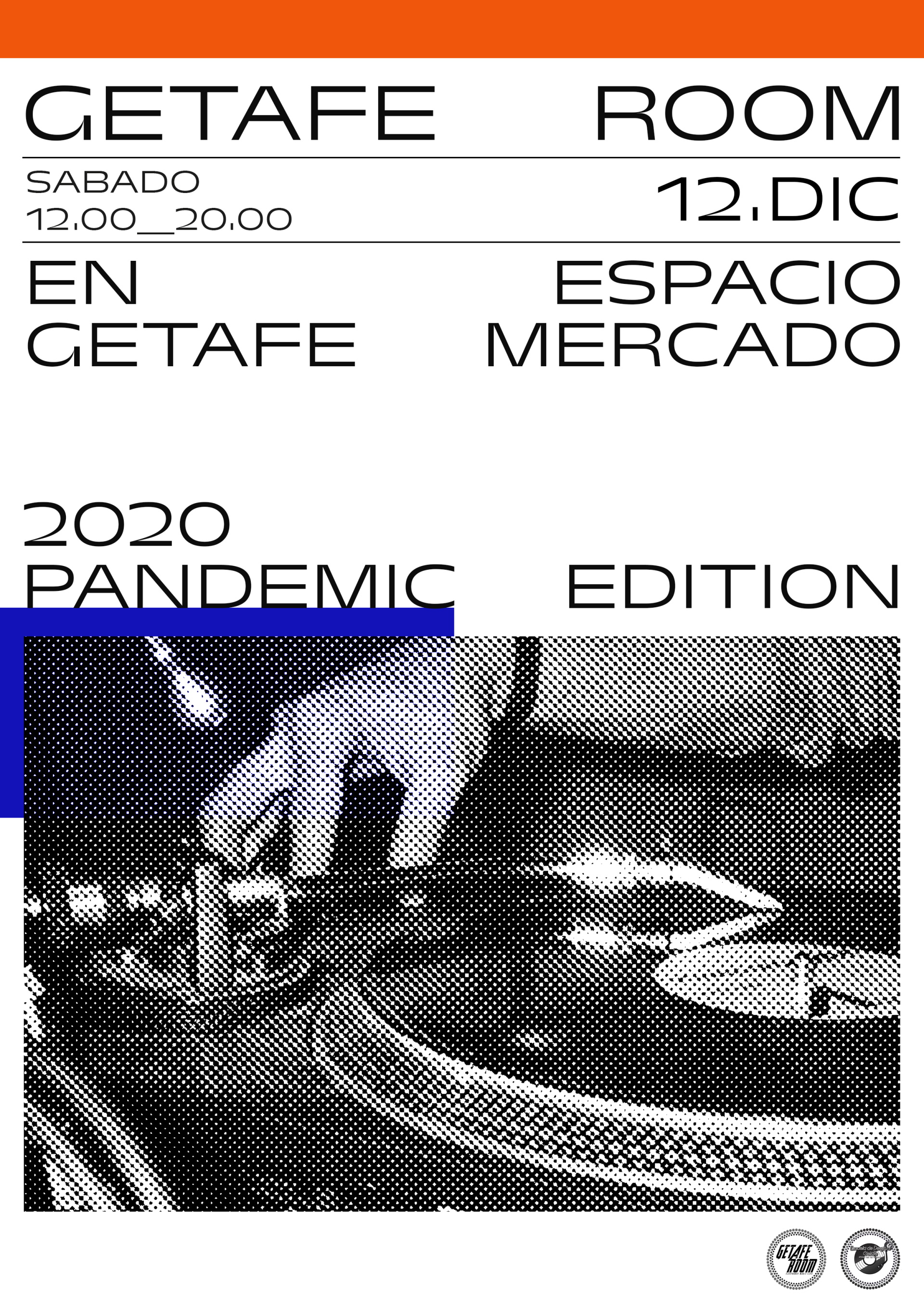 Cartel Getafe Room 2020 (Sabado 12 de Diciembre de 2020, de 12 a 14 y de 17 a 20 en Espacio Mercado de Getafe, charlas y masterclasses del mundo de la música electrónica, DJing y producción